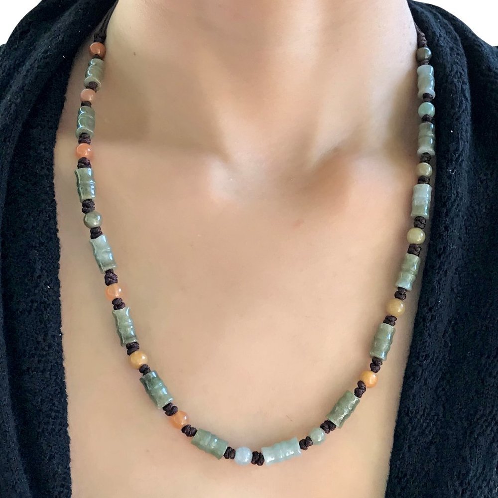 Bamboo Handmade Jade Necklace Pendant